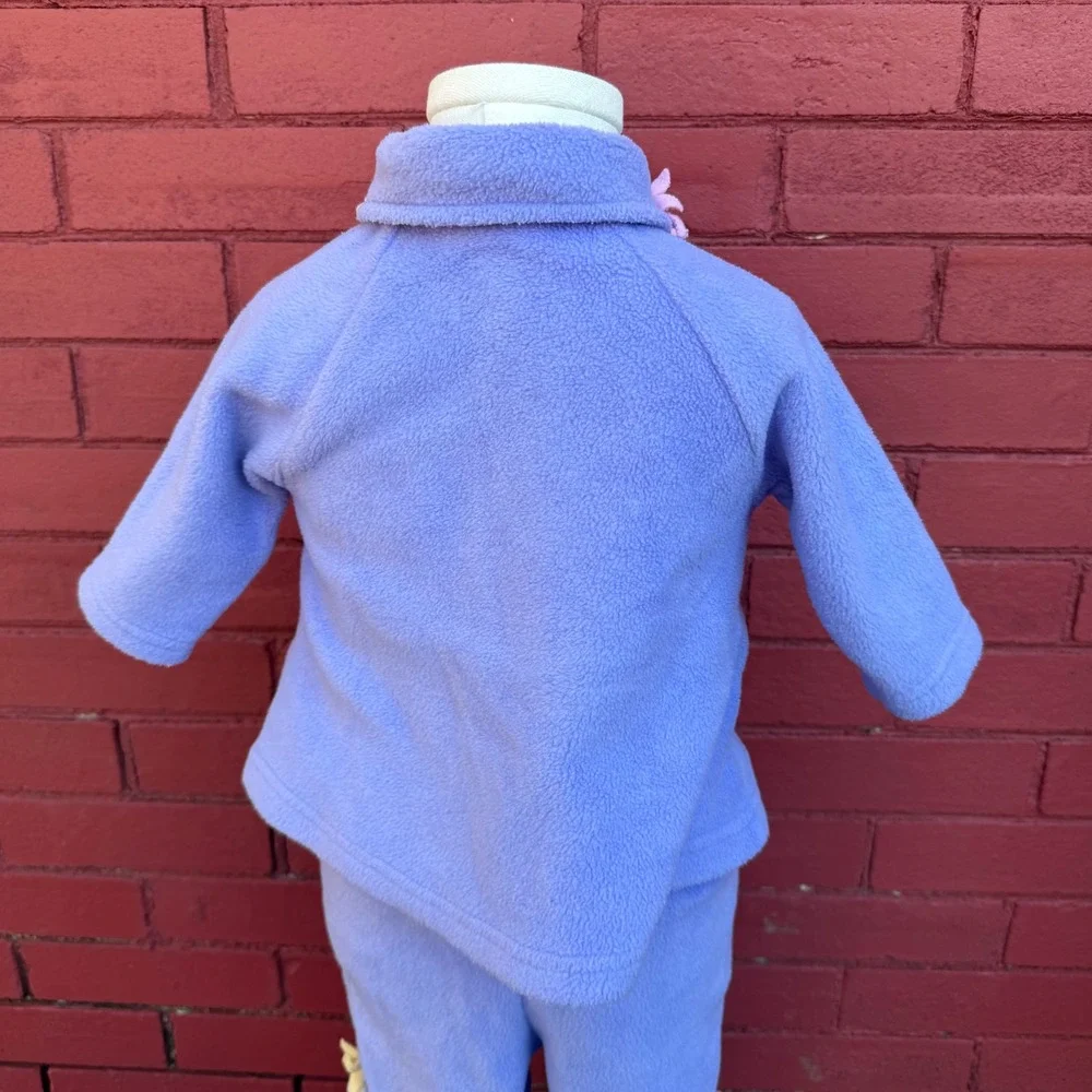 Vtg 90s B.T Kids Fleece Flower Outfit 3-6 Months Purple Jacket Pants Set Kidcore